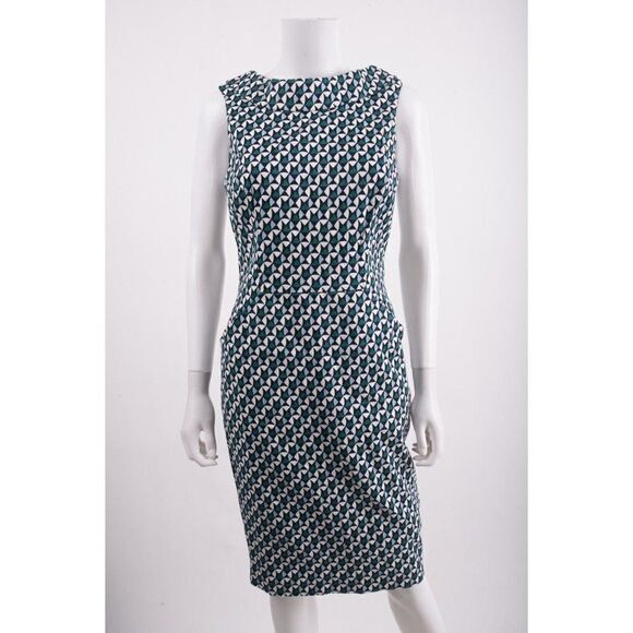 Boden Womens Martha Sheath Dress Roll Collar UK 10 US 6 Blue White Printed NWT - Picture 1 of 5